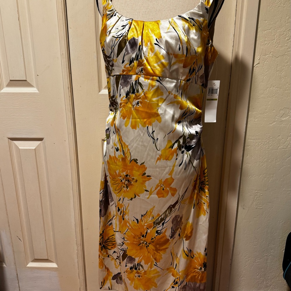 NWT Floral Yellow and Black Dress